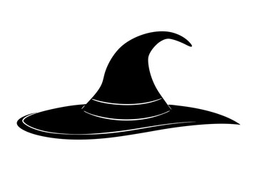 Silhouette of witch's hat on white background