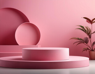 Abstract scene background. Cylinder podium background. Product presentation, mock up, show cosmetic product, Podium, stage pedestal or 