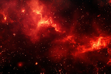 Naklejka premium Red Nebula Space.