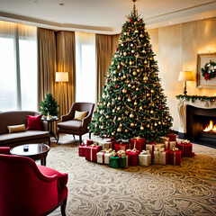 christmas tree with presents