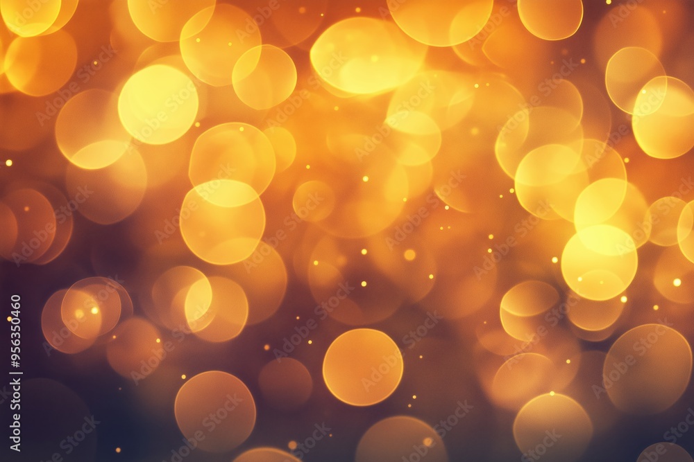 Poster soft golden bokeh lights create a warm and dreamy atmosphere in an abstract setting during evening h