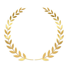 Gold laurel wreath, Golden circular laurel olive branches greek wreath vector illustration, A winner award of olive,stars of victory symbol, achievement heraldry symbol isolated on white background