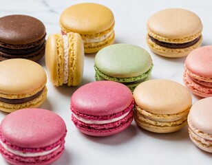 Fototapeta premium Macaron on the white background. Ai generated images