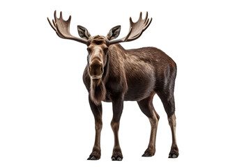 Obraz premium Majestic Alaska moose isolated on transparent background, perfect for wildlife and nature designs