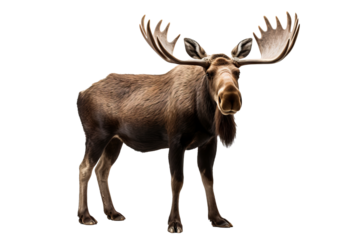 Majestic Alaska moose isolated on transparent background, perfect for wildlife and nature designs