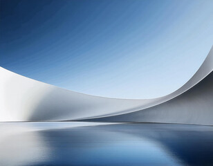 3d render of abstract structure futuristic architecture with empty concrete floor