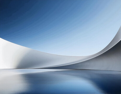 3d render of abstract structure futuristic architecture with empty concrete floor