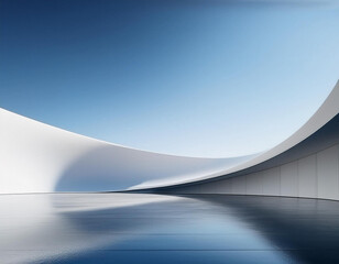 3d render of abstract structure futuristic architecture with empty concrete floor