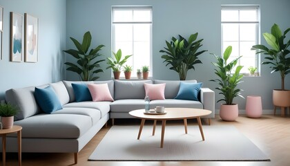 Photo interior modern design room 3d illustration