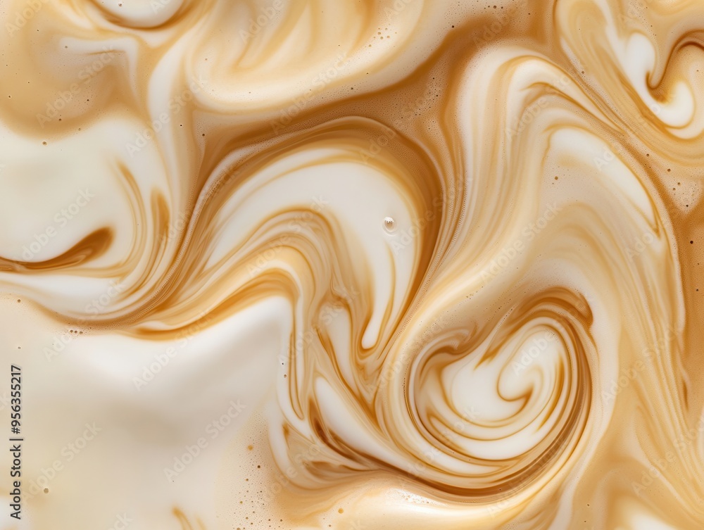 Poster a mesmerizing swirl of creamy beige and white tones, creating a captivating abstract background idea