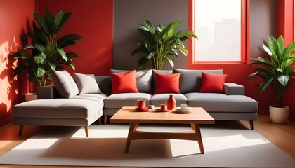 Photo interior modern design room 3d illustration