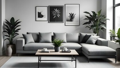 Photo interior modern design room 3d illustration