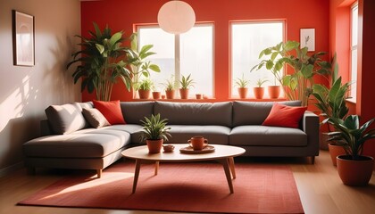 Photo interior modern design room 3d illustration