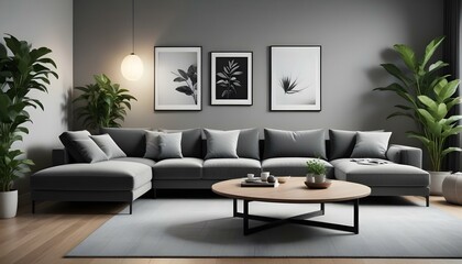 Photo interior modern design room 3d illustration