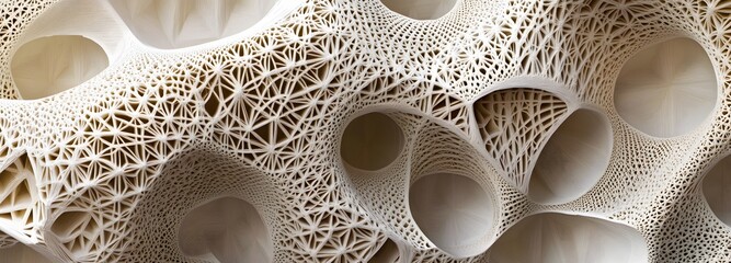 41. Geometric paper shapes with intricate cut details arranged to form a complex, layered 3D structure