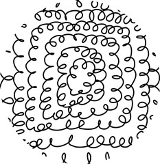 Hand drawn doodle line round