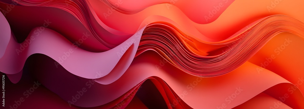 Poster 42. abstract, layered paper elements creating a flowing, dynamic 3d composition with varying depths