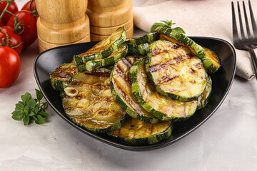 Vegan cuisine Grilled zucchini slices