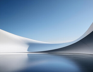 3d render of abstract structure futuristic architecture with empty concrete floor