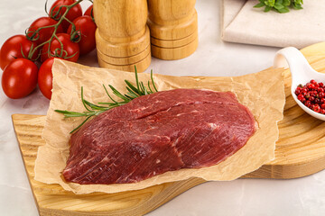 Raw beef meat uncocked steak