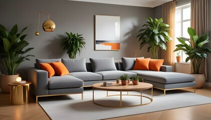 Photo interior modern design room 3d illustration