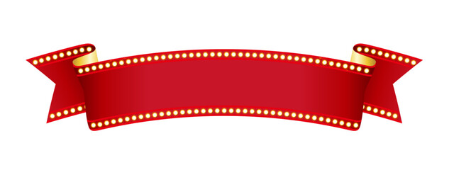 A ribbon with a flashy design and decorated with lights
