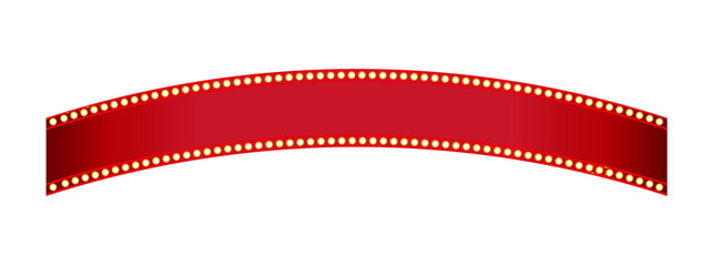 A ribbon with a flashy design and decorated with lights
