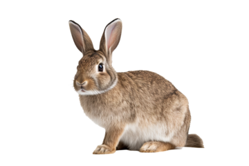High-resolution rabbit PNG isolated on transparent background for creative design projects and animal-themed illustrations featuring a detailed and adorable bunny character