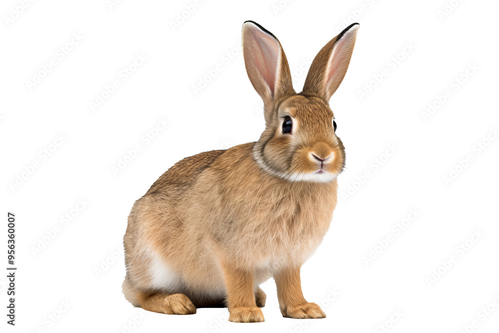 Wall mural high-resolution rabbit png isolated on transparent background for creative design projects and anima