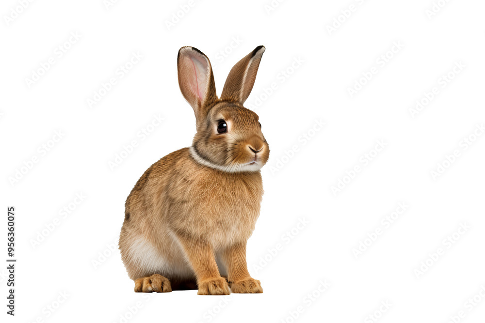 Wall mural high-resolution rabbit png isolated on transparent background for creative design projects and anima