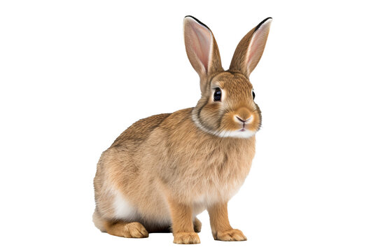 High-resolution rabbit PNG isolated on transparent background for creative design projects and animal-themed illustrations featuring a detailed and adorable bunny character