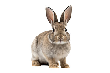 Obraz premium High-resolution rabbit PNG isolated on transparent background for creative design projects and animal-themed illustrations featuring a detailed and adorable bunny character