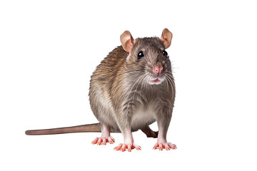 High-resolution rat isolated on transparent background for realistic wildlife illustrations and educational design projects featuring small mammals in nature-themed visual concepts