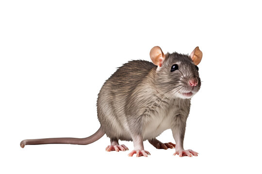 High-resolution rat isolated on transparent background for realistic wildlife illustrations and educational design projects featuring small mammals in nature-themed visual concepts