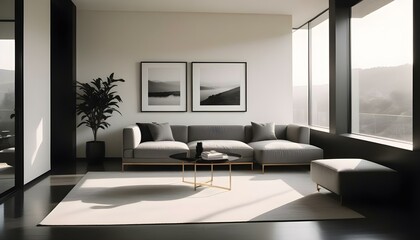 Fototapeta premium Photo interior modern design room 3d illustration