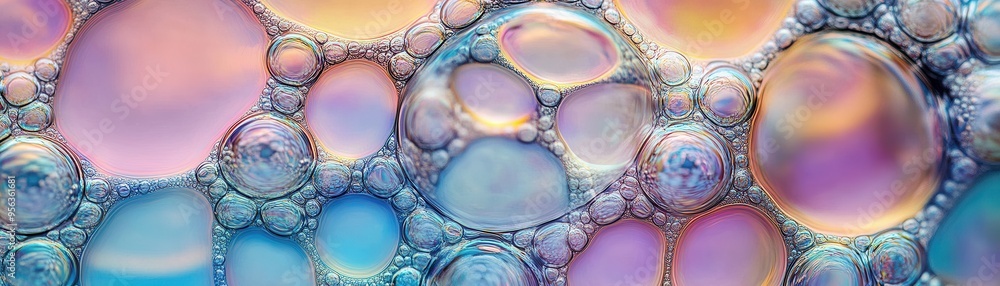 Poster colorful bubbles create a mesmerizing abstract art piece, showcasing vibrant hues and intricate patt