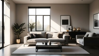 Photo interior modern design room 3d illustration