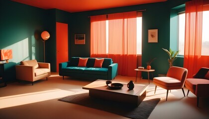 Photo interior modern design room 3d illustration