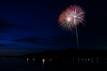 夜空に咲く大輪花火　湯浅海上花火大会