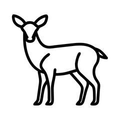 Obraz premium Deer Icon, Black and White, Minimalist Wildlife Design