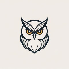 Obraz premium owl face logo on white background,owl on a white background