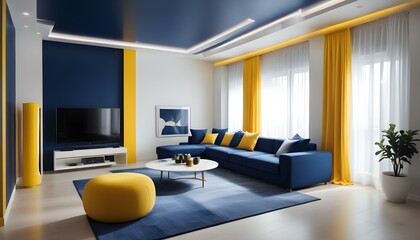Photo interior modern design room 3d illustration