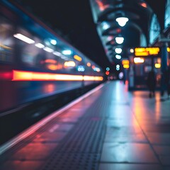 Naklejka premium blurred train station background