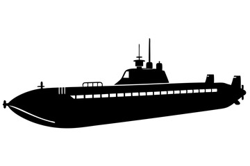 submarine silhouette vector illustration