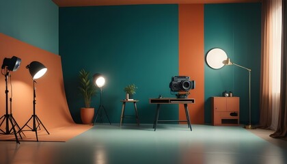 Photo interior modern design room 3d illustration