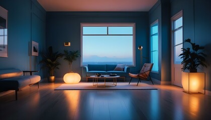 Photo interior modern design room 3d illustration