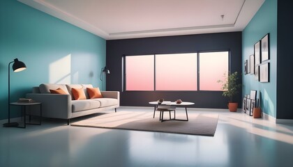 Photo interior modern design room 3d illustration
