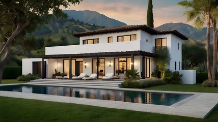 Fototapeta premium luxury villa with pool