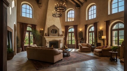 Fototapeta premium interior design of a tuscan style villa