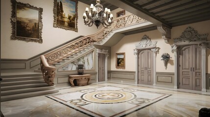 Obraz premium 3d render of an italian style villa